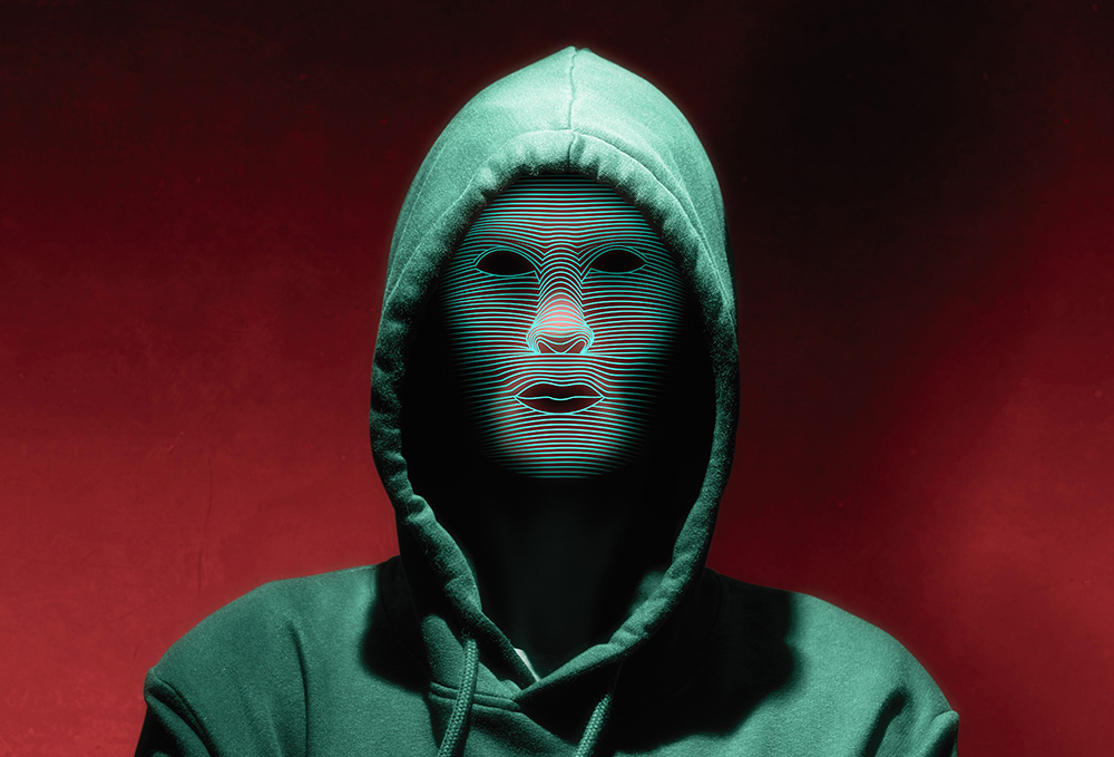 artificial intelligence cyber attacker in hoodie
